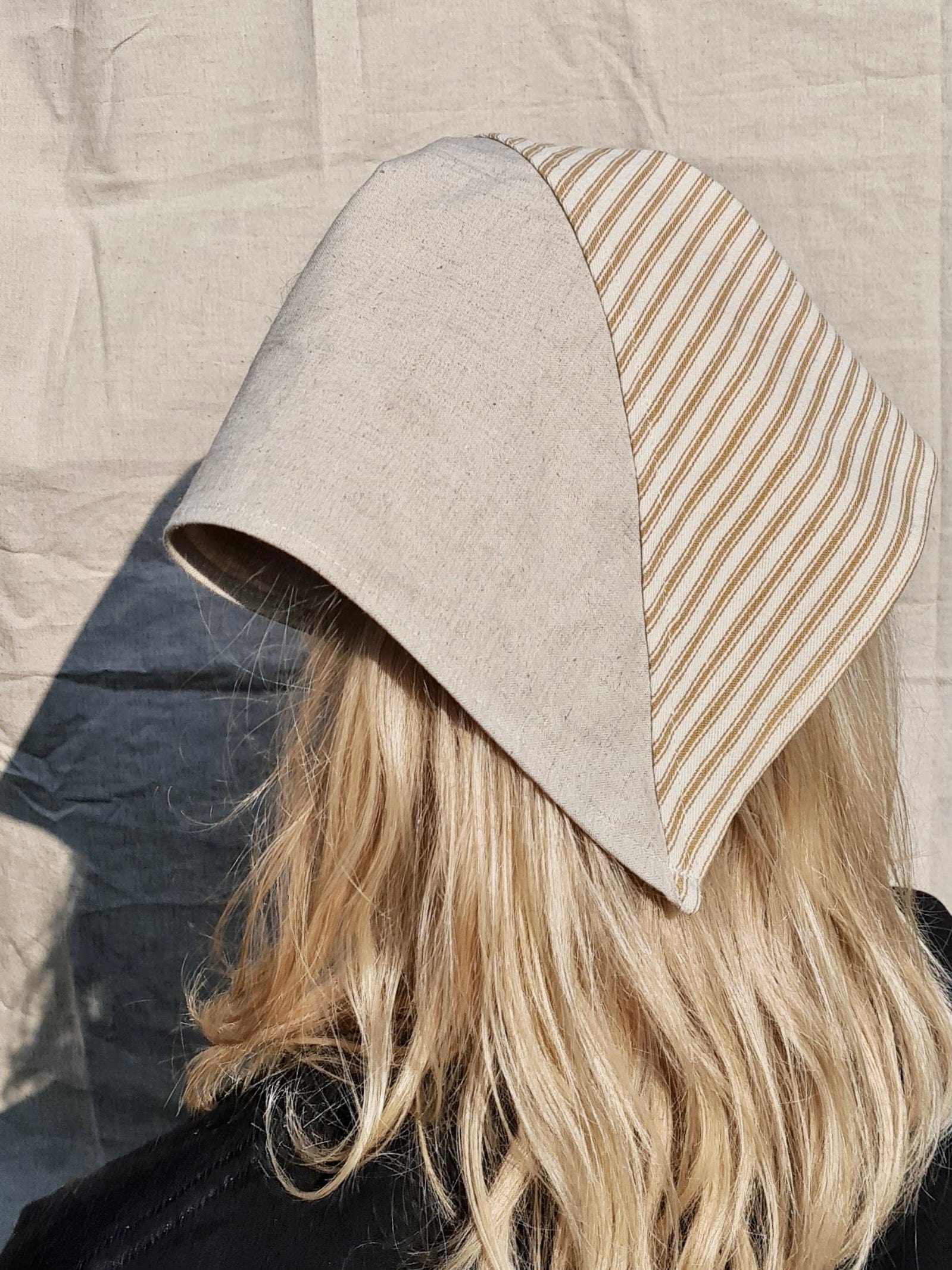 COUPER -ET- COUDRE Linen Stripe Headscarf