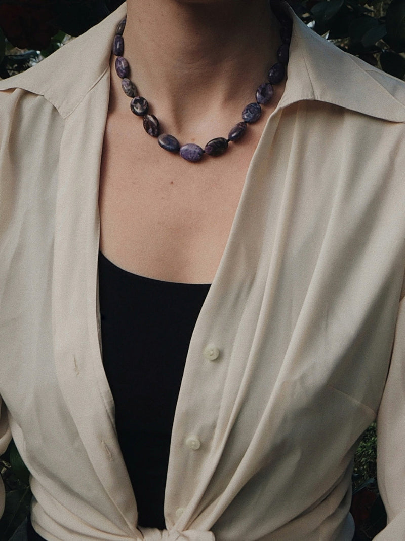 Comet - Lavender Agate Necklace