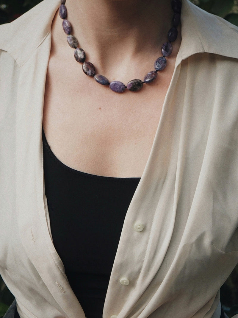 Comet - Lavender Agate Necklace