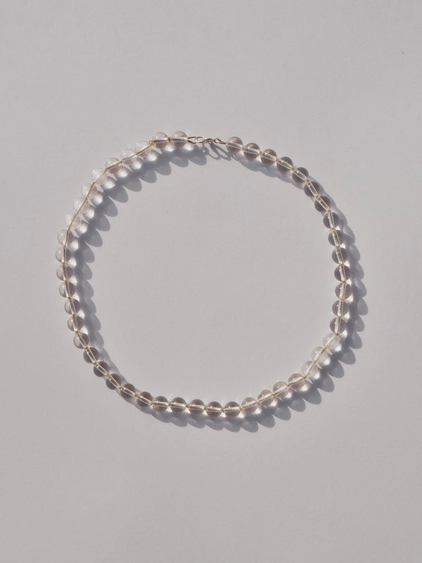 Penumbra - Clear Quartz + White Silk Necklace