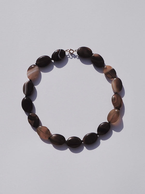 Ellipses - Marbled Agate Necklace