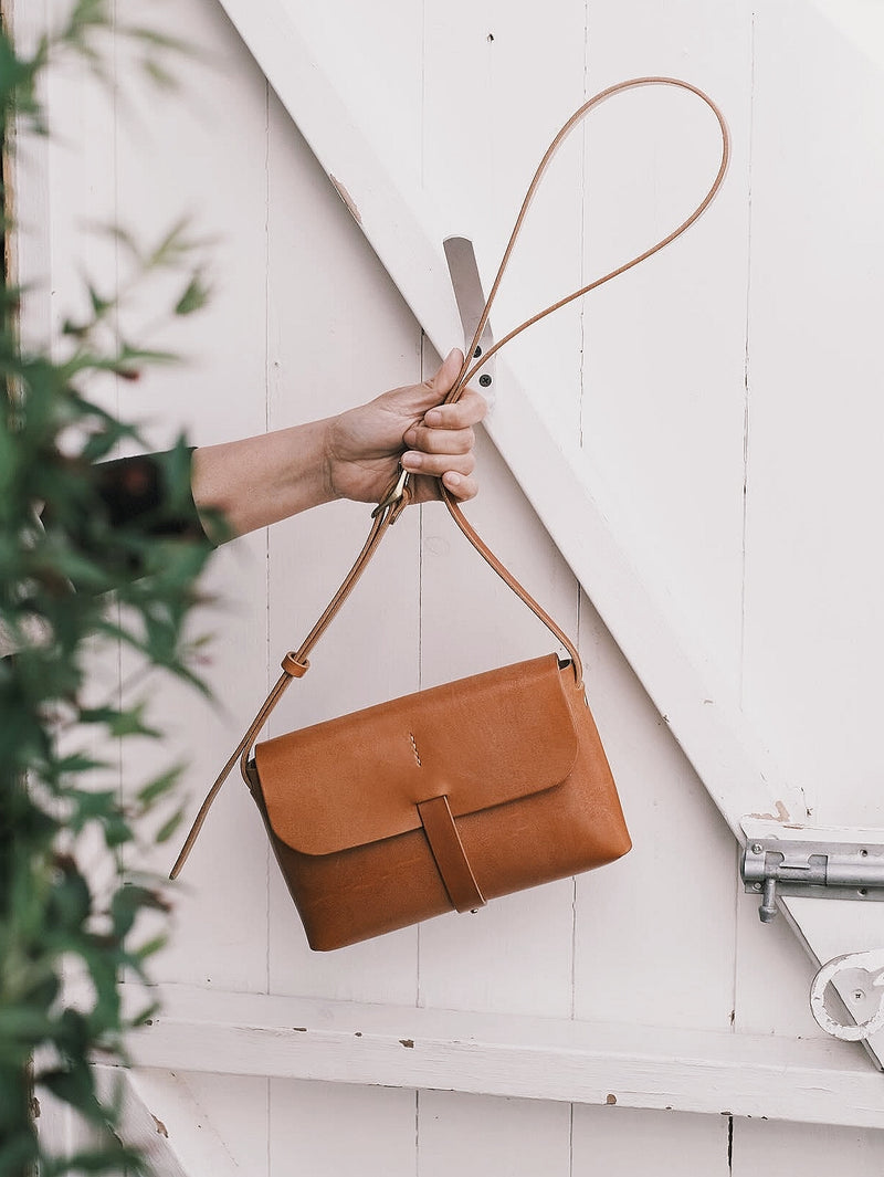 Large Leather Block Bag