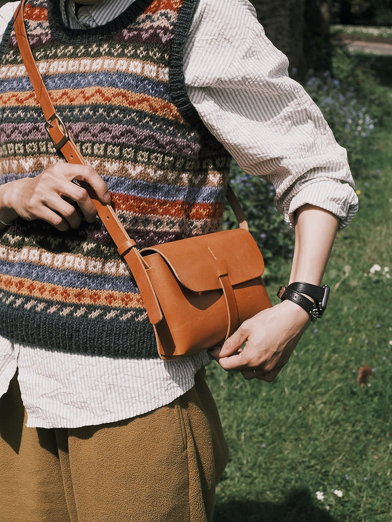 Large Leather Block Bag