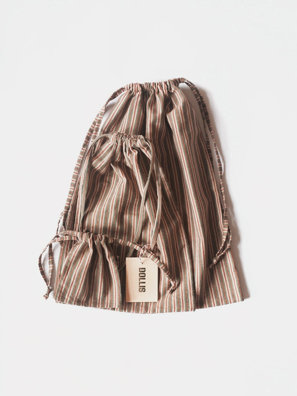 Striped Drawstring Bag