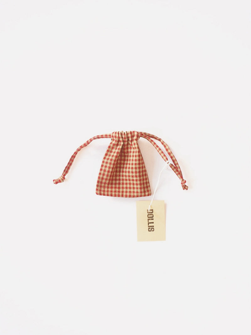 Red & Citrus Check Drawstring Bag