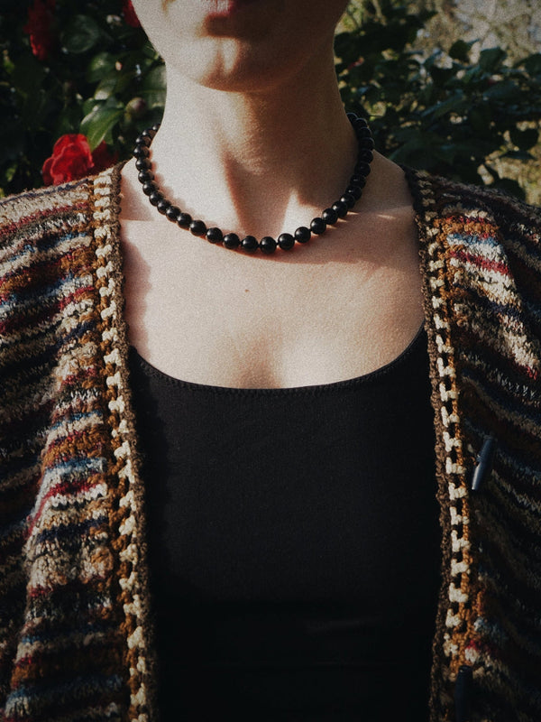 Orbit - Black Agate Necklace