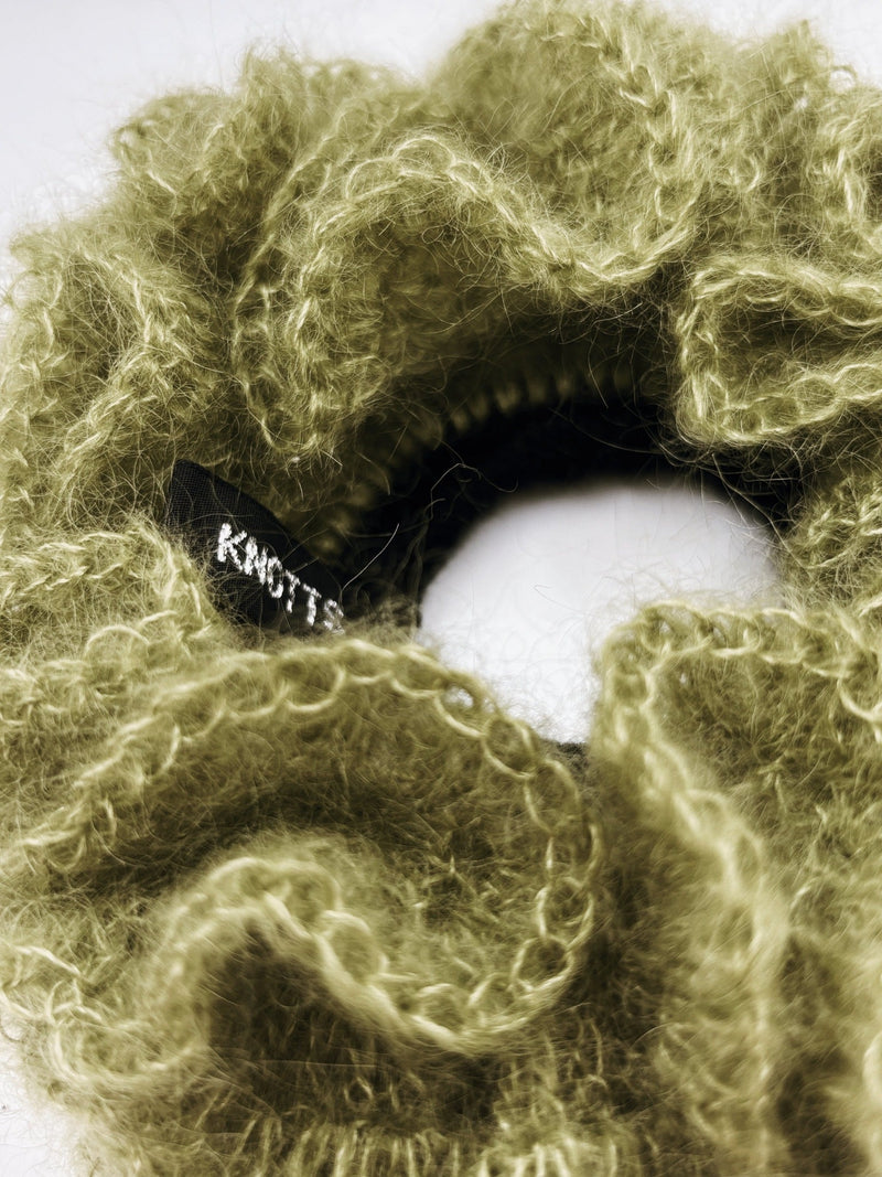 Mohair Olive Lace Scrunchie