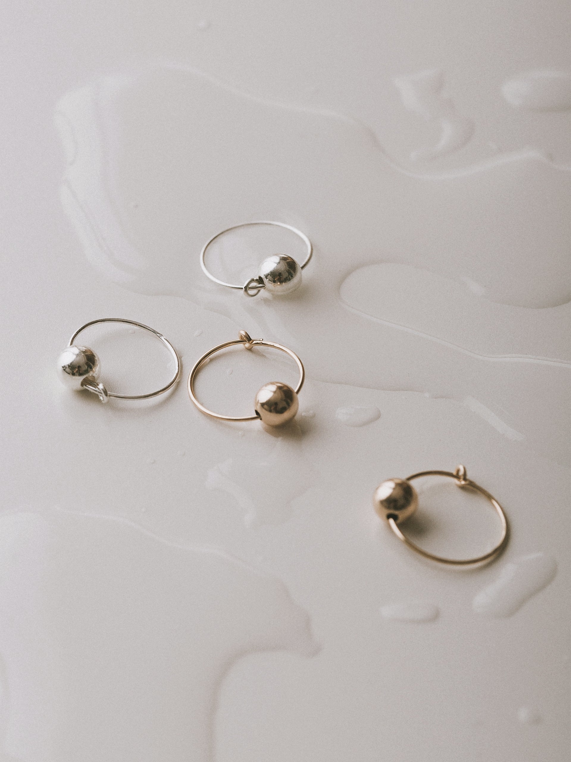 C -ET- C Mini Bauble Hoops in Sterling Silver
