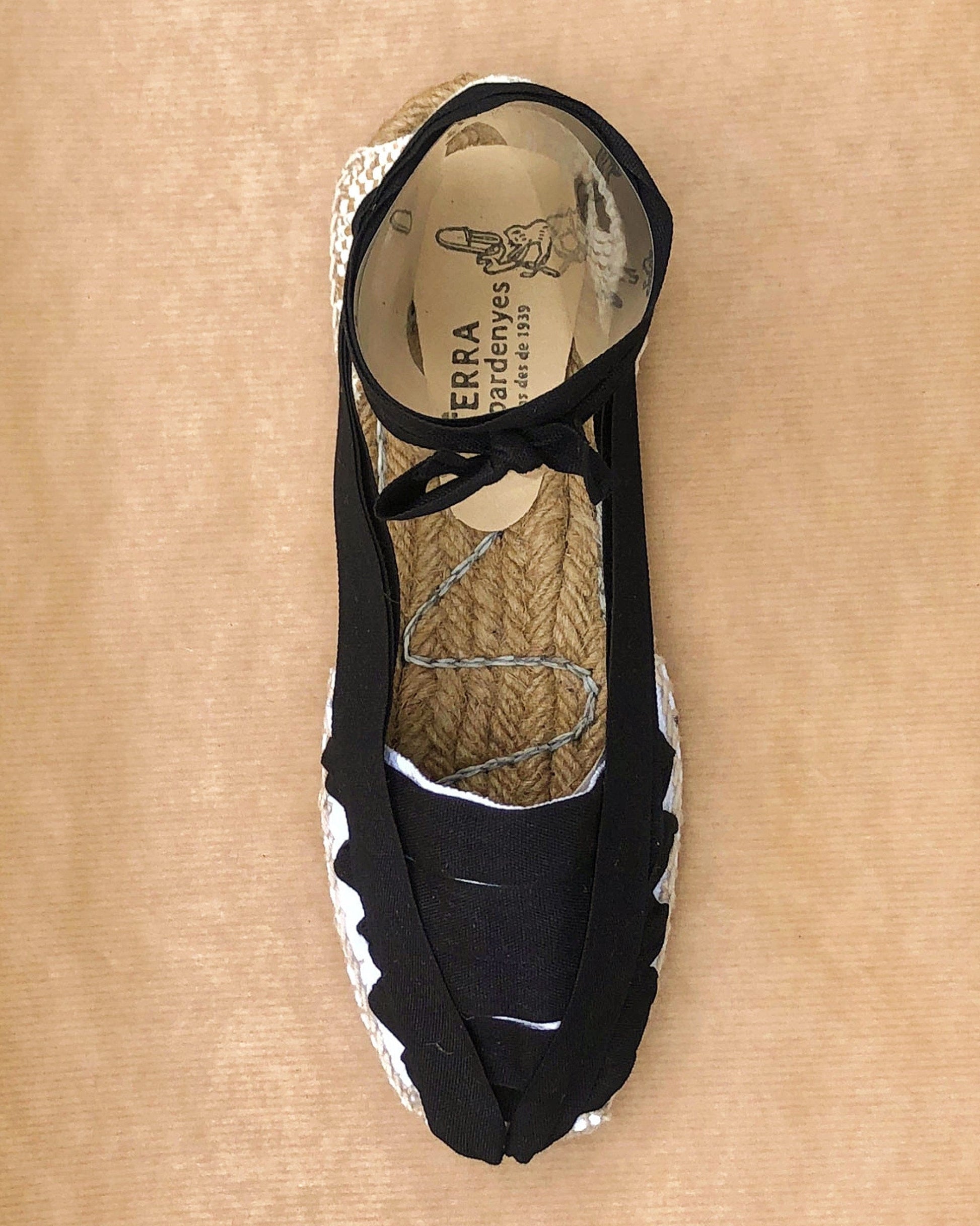 C -ET- C Shoes Pinxo Black Ribbon Tie Espadrilles