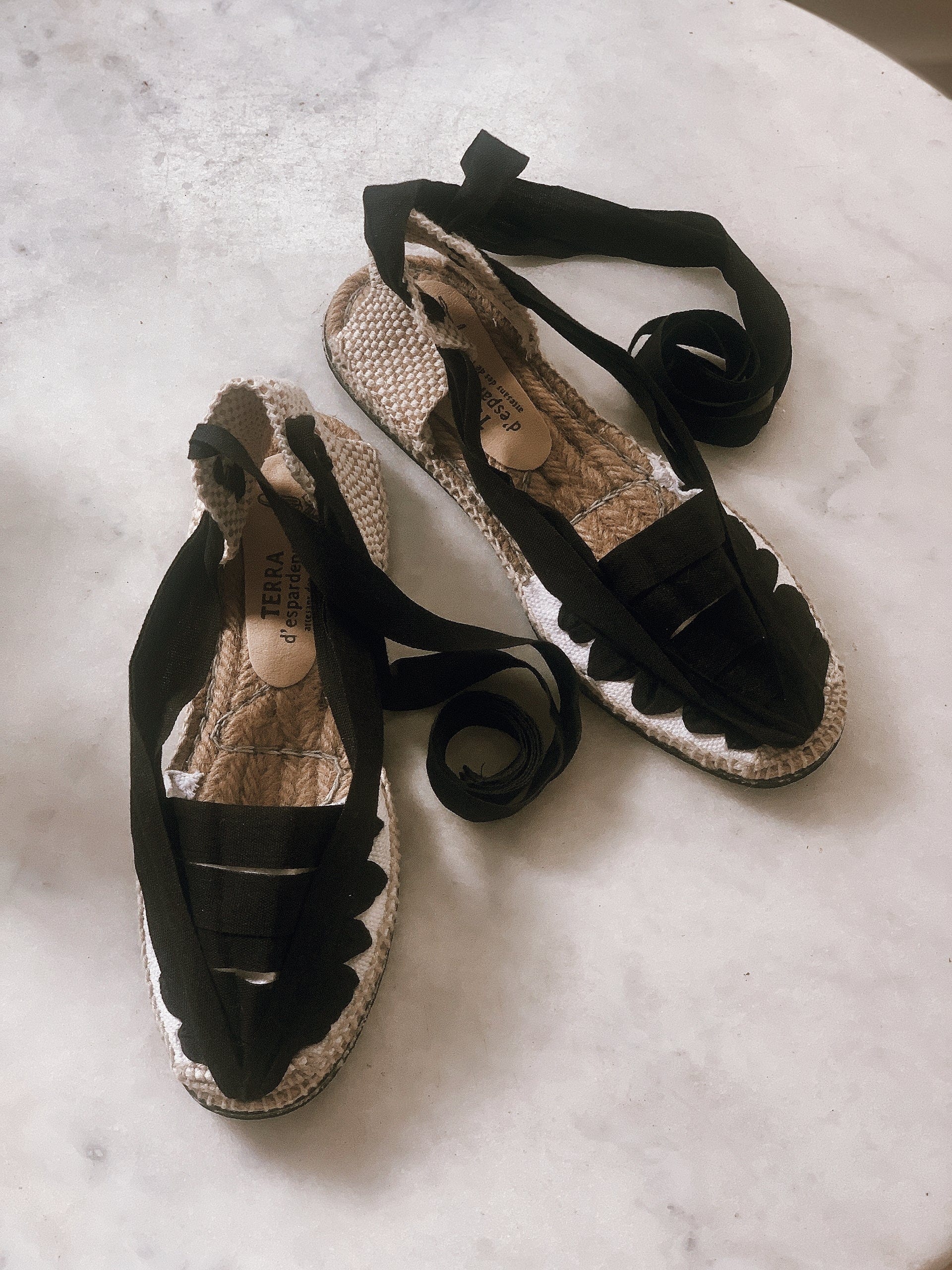 C -ET- C Shoes Pinxo Black Ribbon Tie Espadrilles