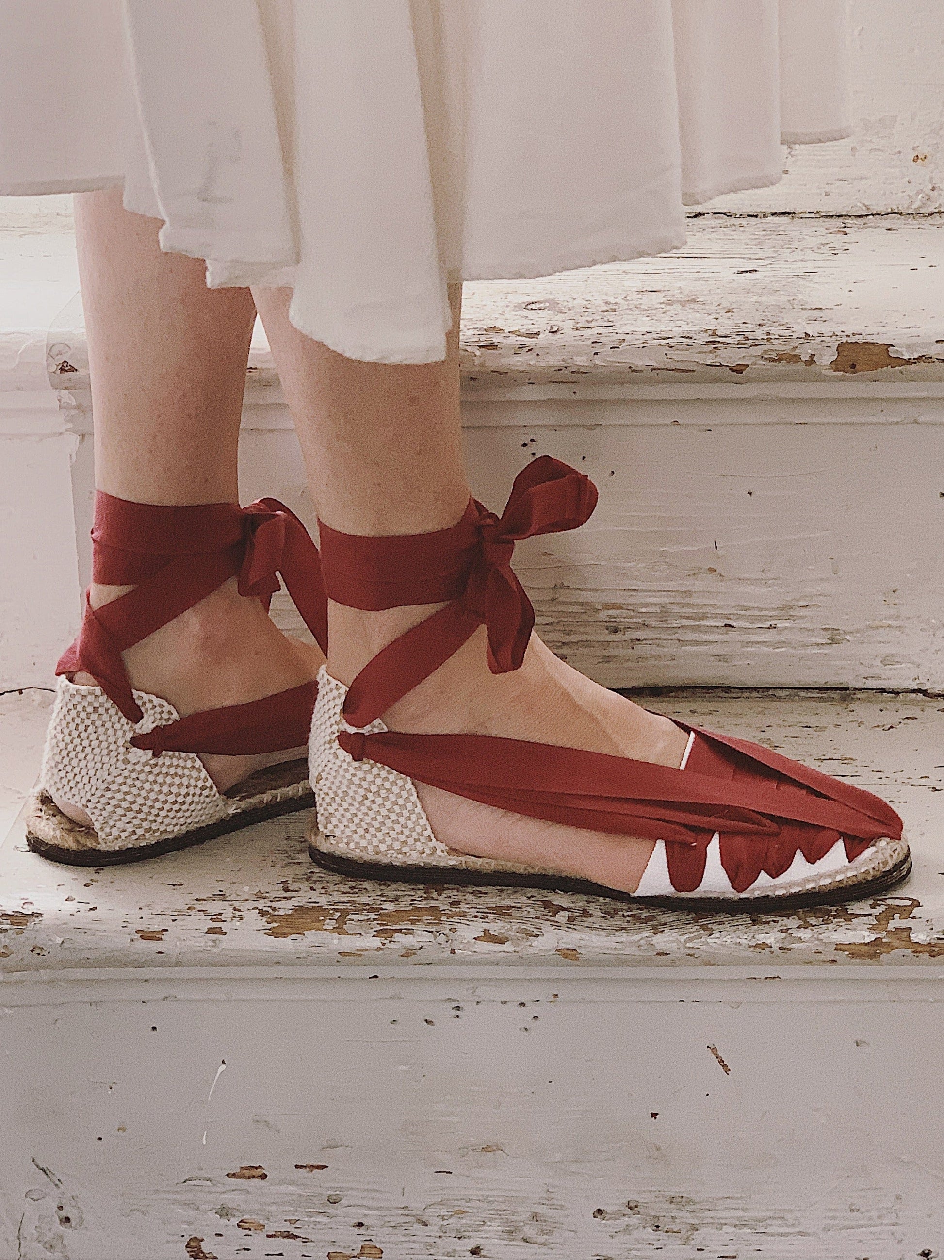 C -ET- C Shoes Pinxo Bordeaux Ribbon Tie Espadrilles