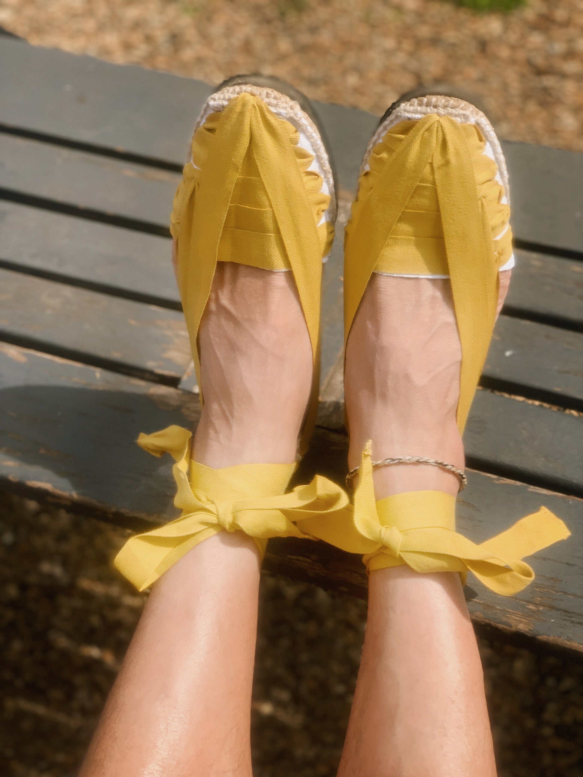 C -ET- C Shoes Pinxo Mustard Ribbon Tie Espadrilles