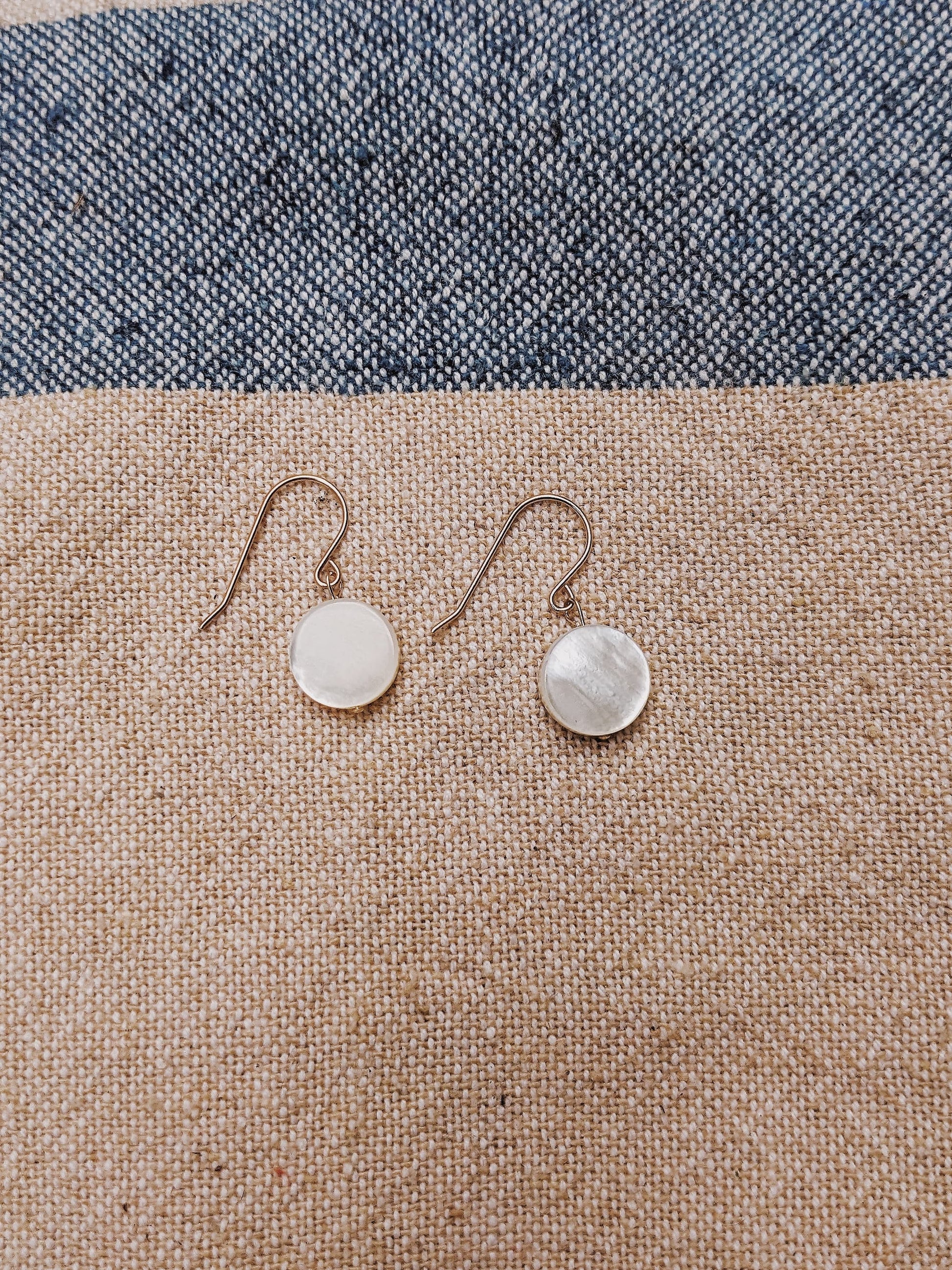 COUPER -ET- COUDRE earrings Solene - 9ct Gold Mother of Pearl Drop Earrings