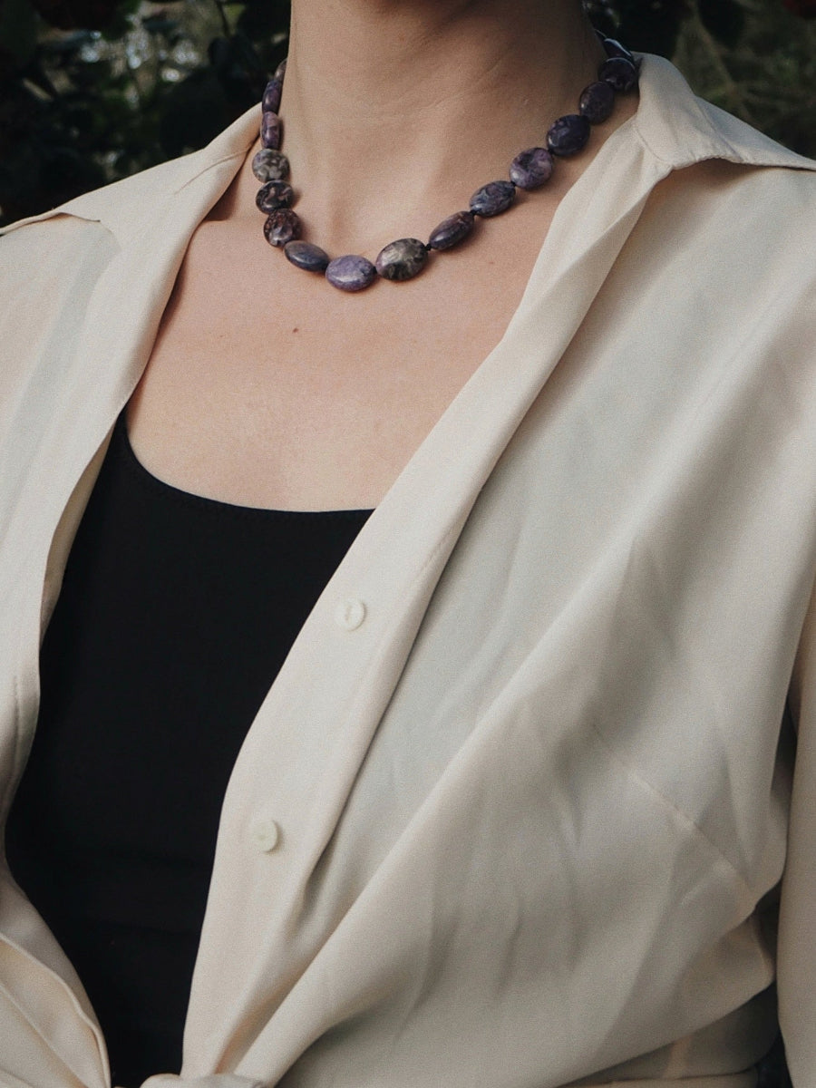 COUPER -ET- COUDRE Necklace Comet - Lavender Agate Necklace