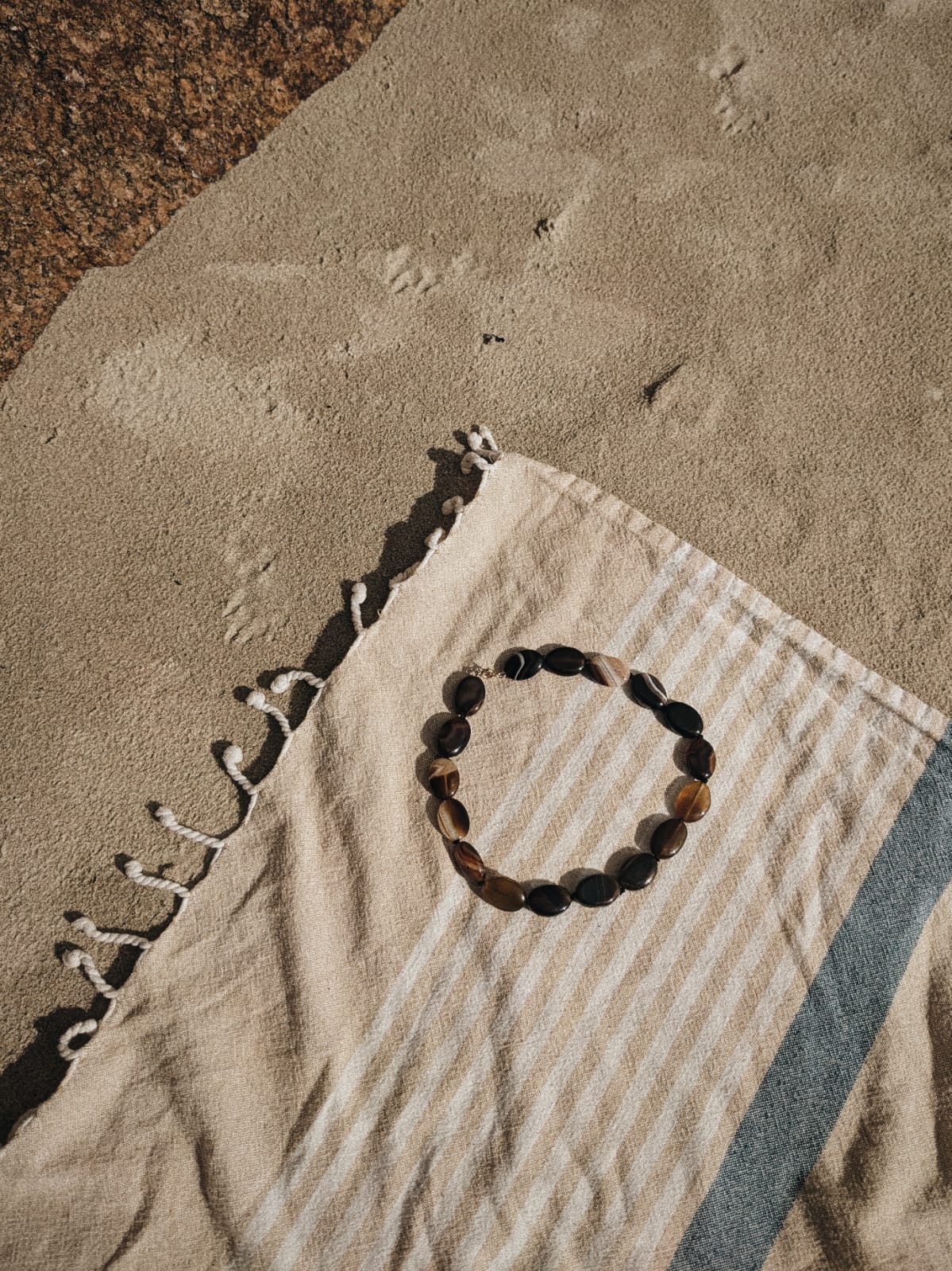 COUPER -ET- COUDRE Necklace Ellipses - Marbled Agate Necklace