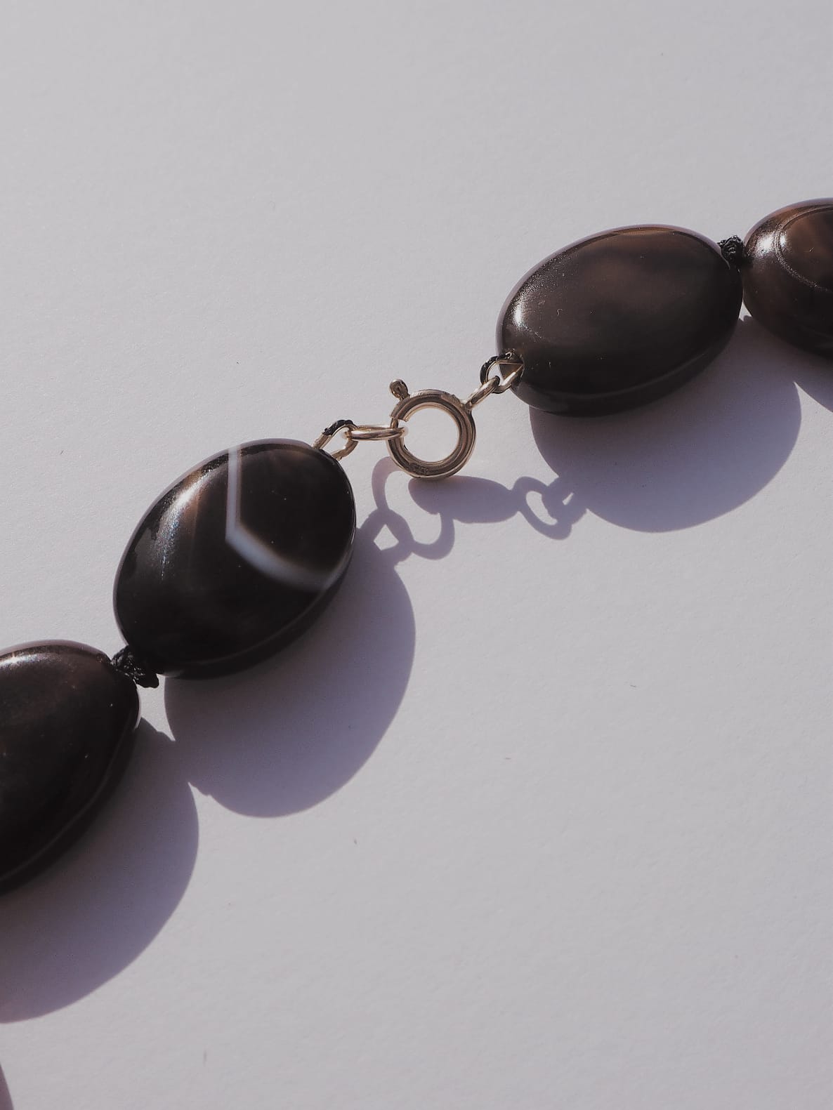 COUPER -ET- COUDRE Necklace Ellipses - Marbled Agate Necklace
