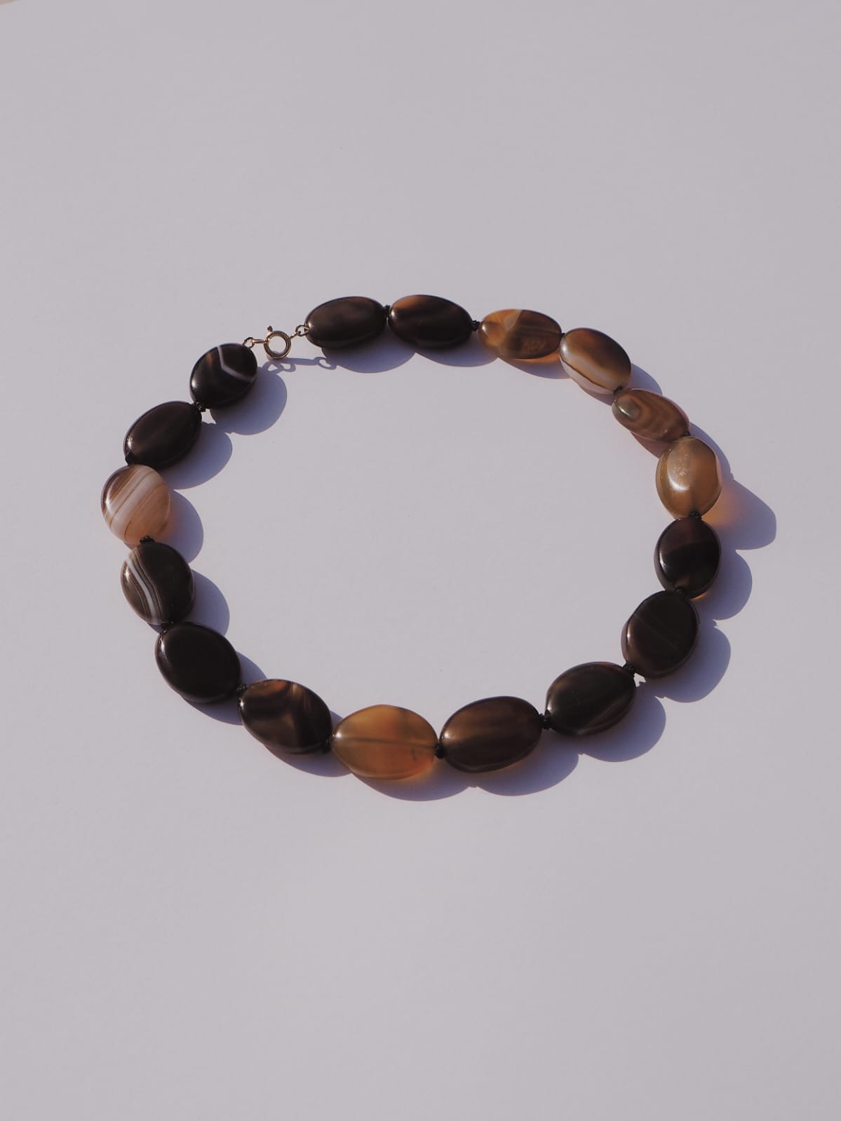 COUPER -ET- COUDRE Necklace Ellipses - Marbled Agate Necklace