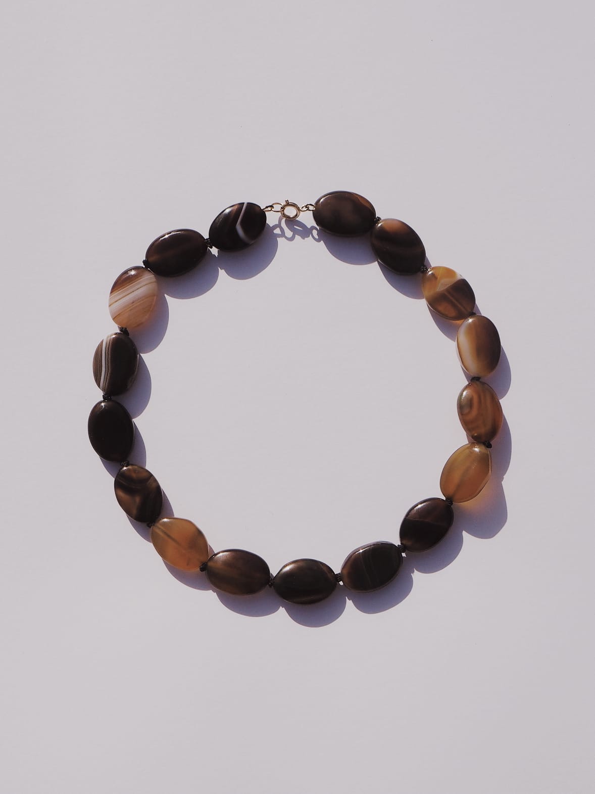 COUPER -ET- COUDRE Necklace Ellipses - Marbled Agate Necklace