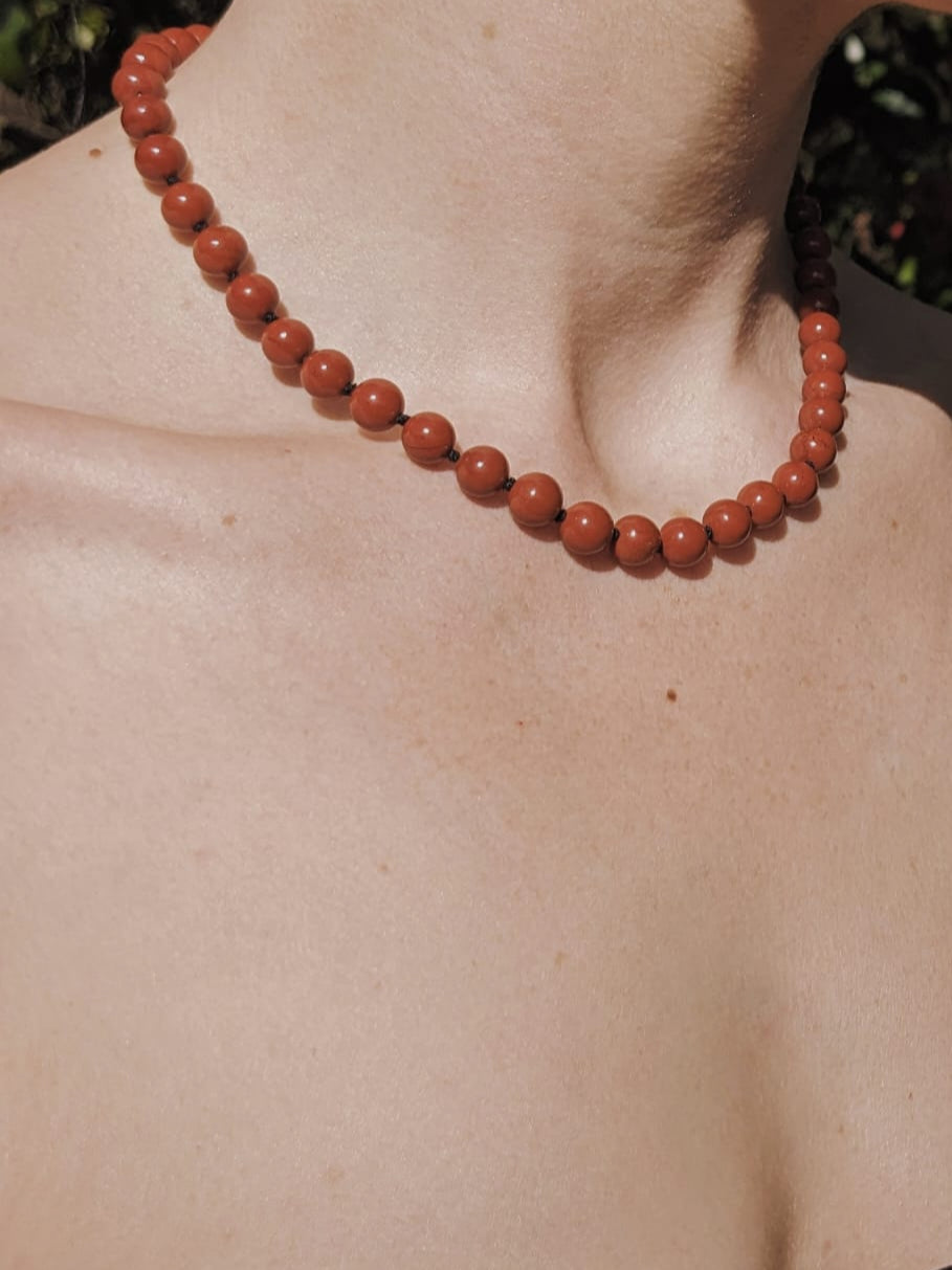 COUPER -ET- COUDRE Necklace Ladybug - Red Jasper Necklace