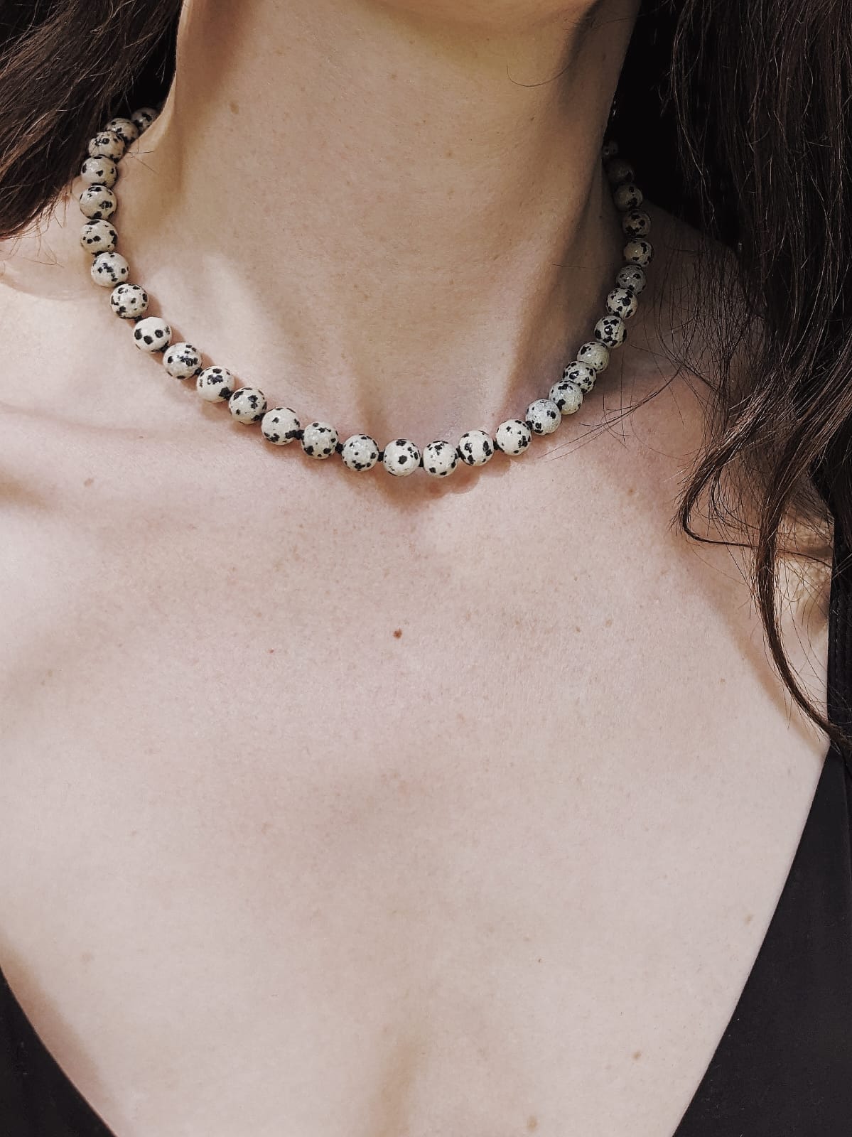 COUPER -ET- COUDRE Necklace Nova - Dalmation Jasper Necklace