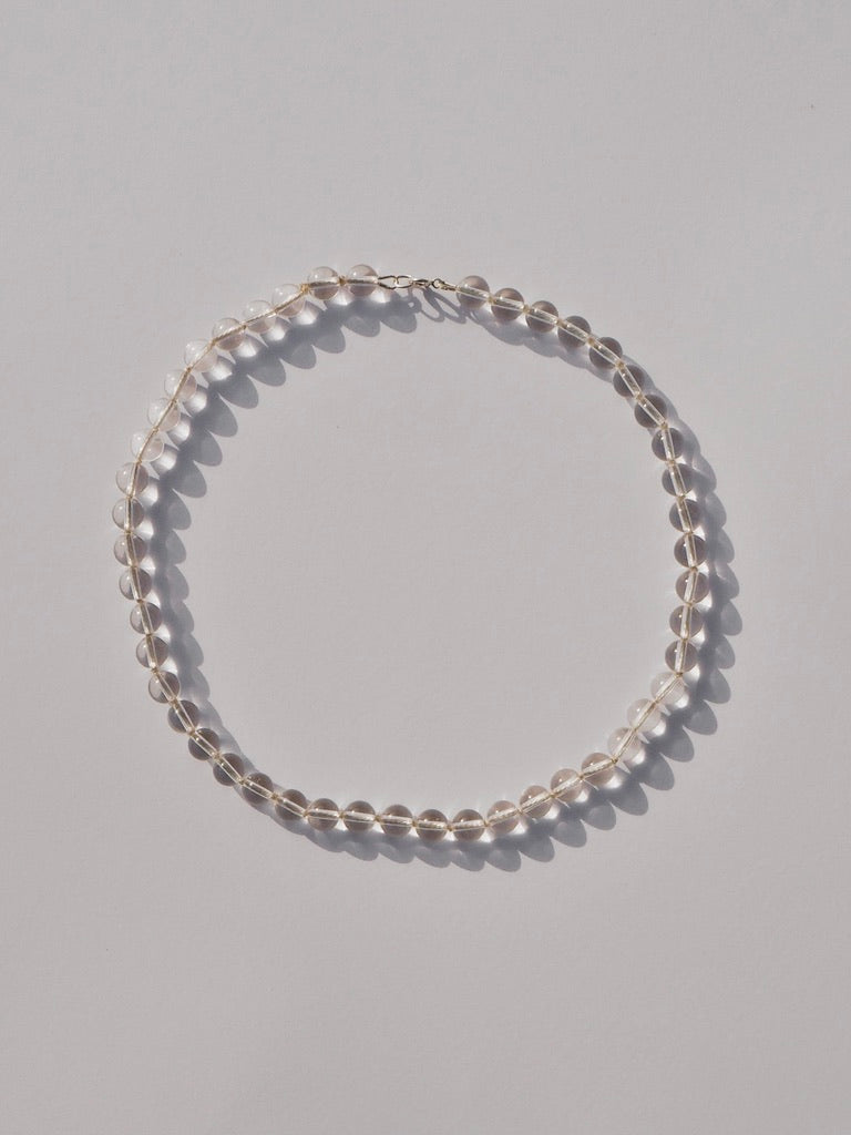 COUPER -ET- COUDRE Necklace Penumbra - Clear Quartz + White Silk Necklace