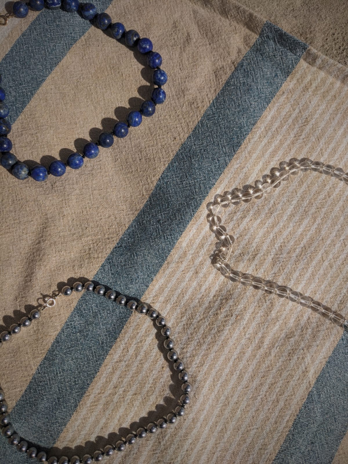 COUPER -ET- COUDRE Necklace Penumbra - Clear Quartz + White Silk Necklace