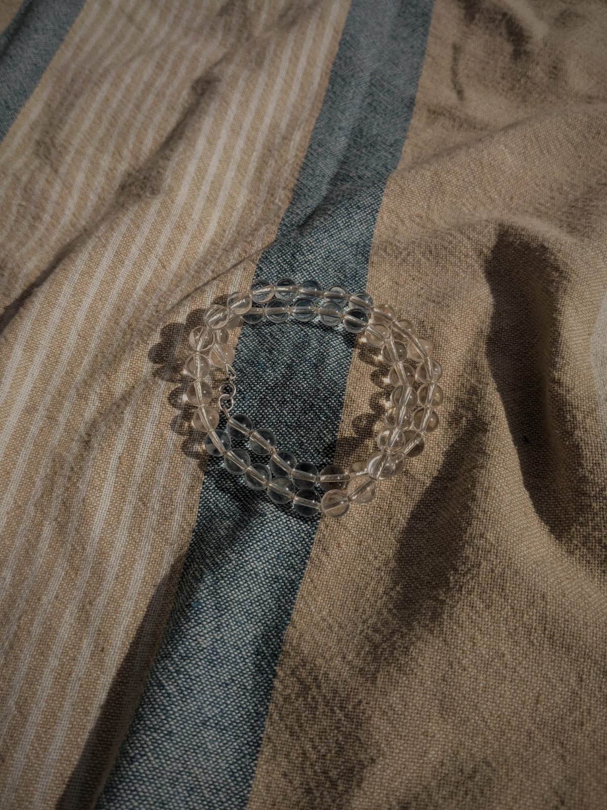 COUPER -ET- COUDRE Necklace Penumbra - Clear Quartz + White Silk Necklace