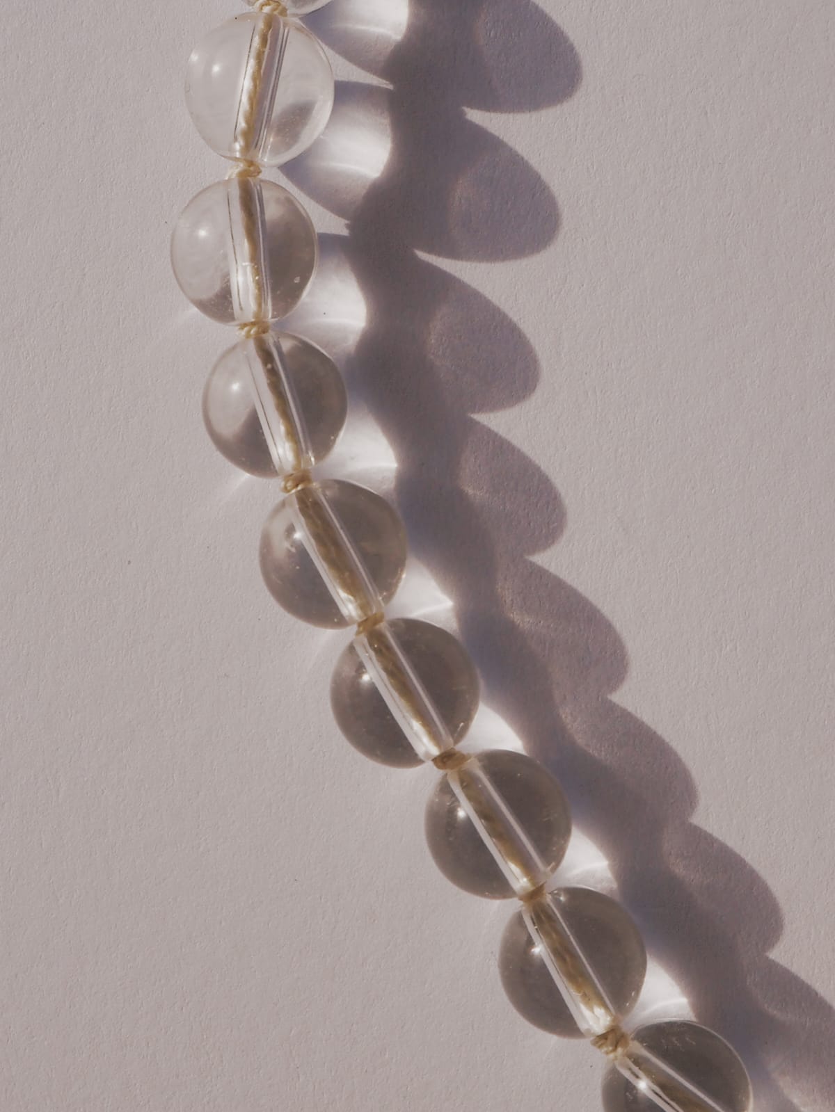 COUPER -ET- COUDRE Necklace Penumbra - Clear Quartz + White Silk Necklace