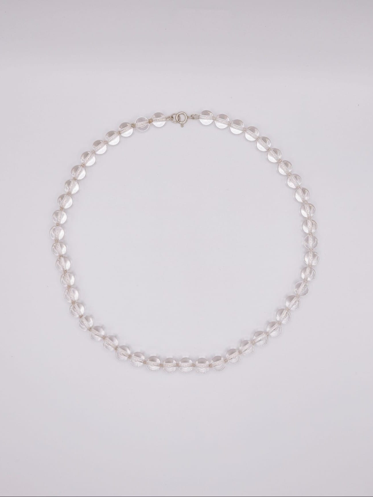COUPER -ET- COUDRE Necklace Penumbra - Clear Quartz + White Silk Necklace