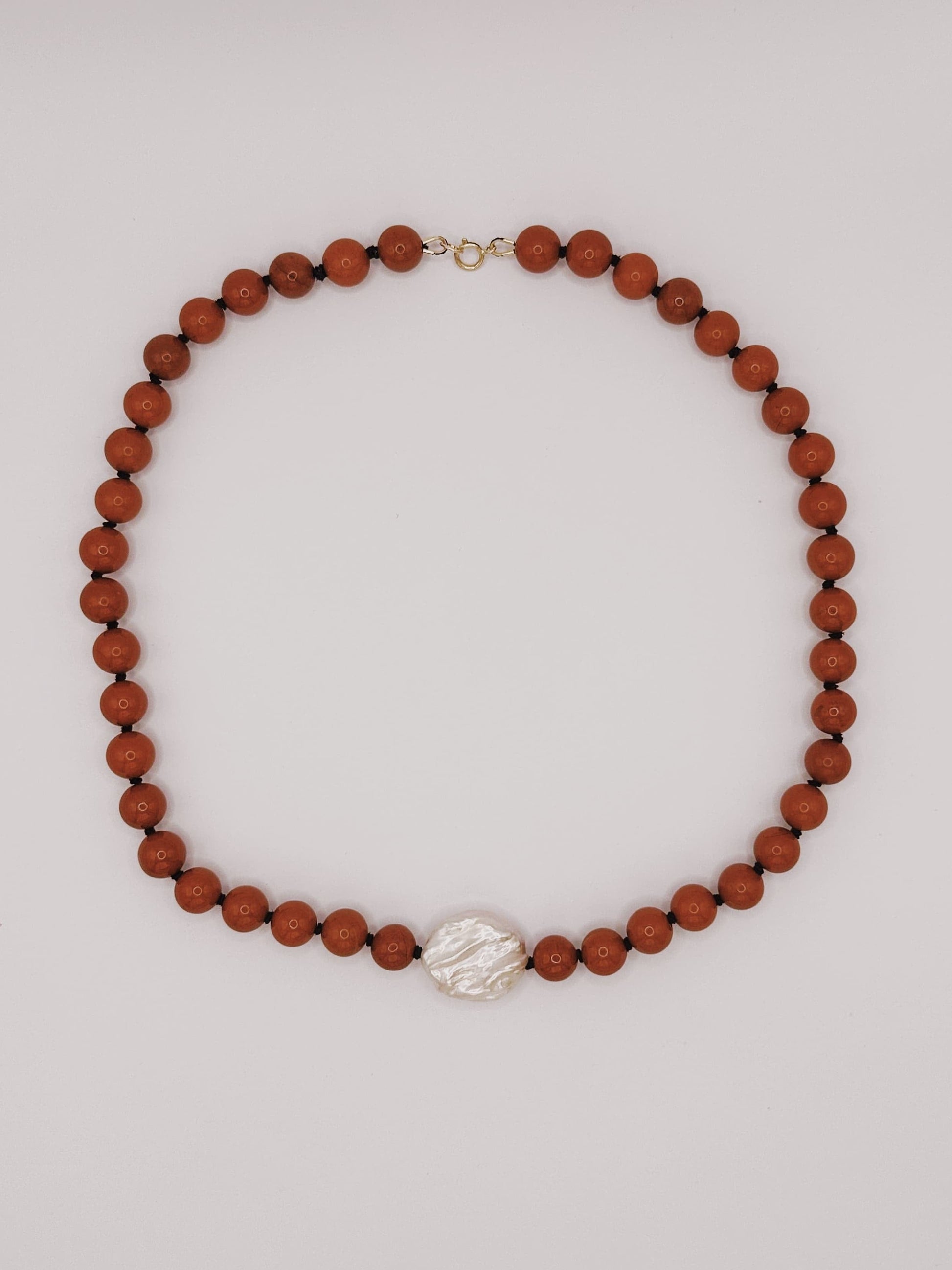 COUPER -ET- COUDRE Necklace Riveria - Jasper + Baroque Pearl Heirloom Necklace