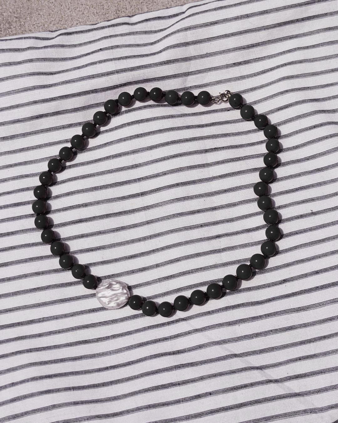 COUPER -ET- COUDRE Necklace Vortex - Agate + Baroque Pearl Heirloom Necklace