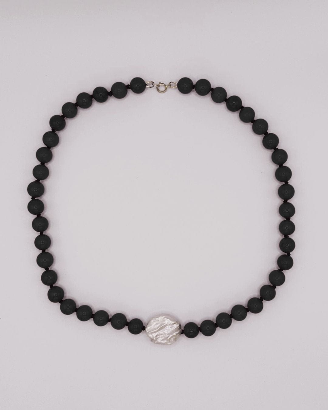 COUPER -ET- COUDRE Necklace Vortex - Agate + Baroque Pearl Heirloom Necklace