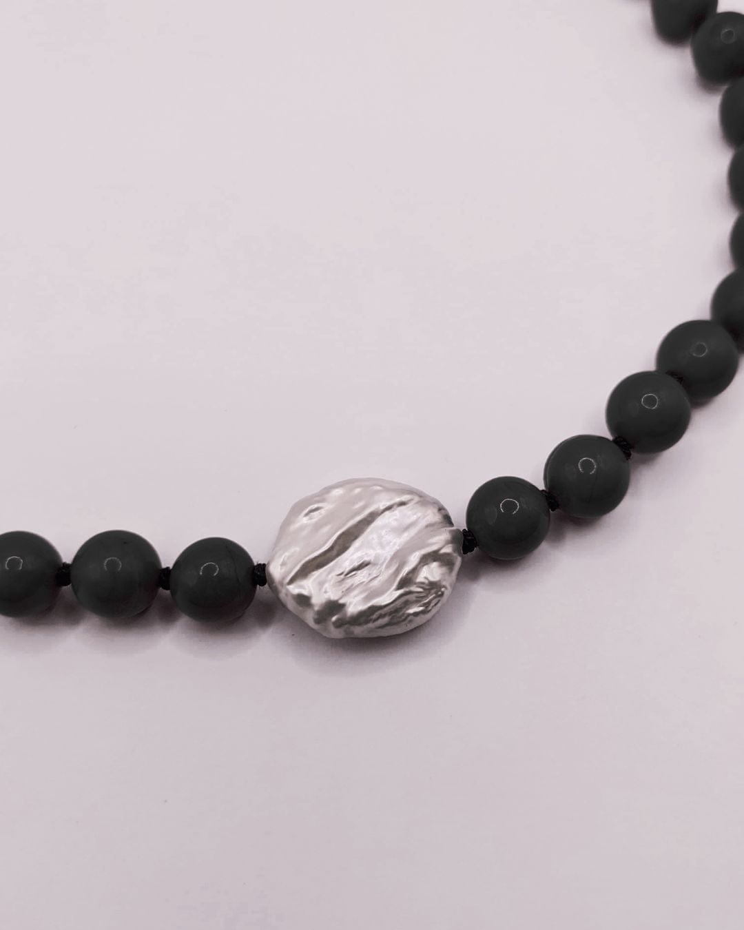 COUPER -ET- COUDRE Necklace Vortex - Agate + Baroque Pearl Heirloom Necklace