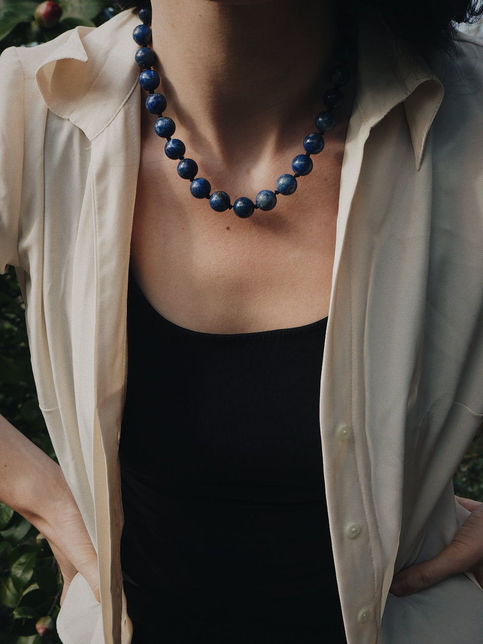 COUPER -ET- COUDRE Necklace Zephyr - Large Lapis Lazuli Necklace