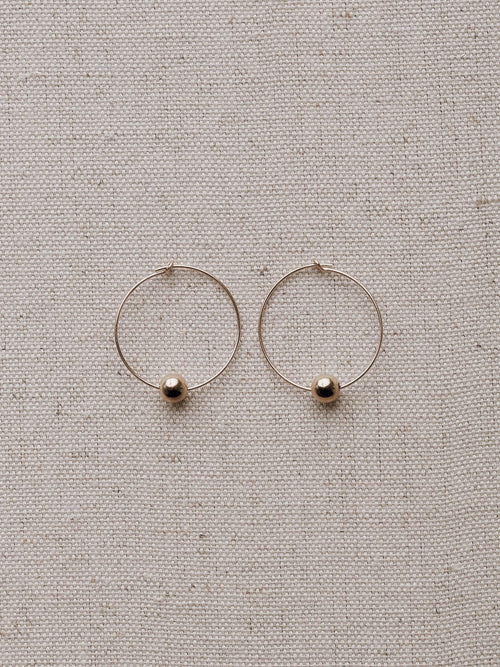 Emily Georgina Jones Jewellery Bauble Hoops in Gold Fill