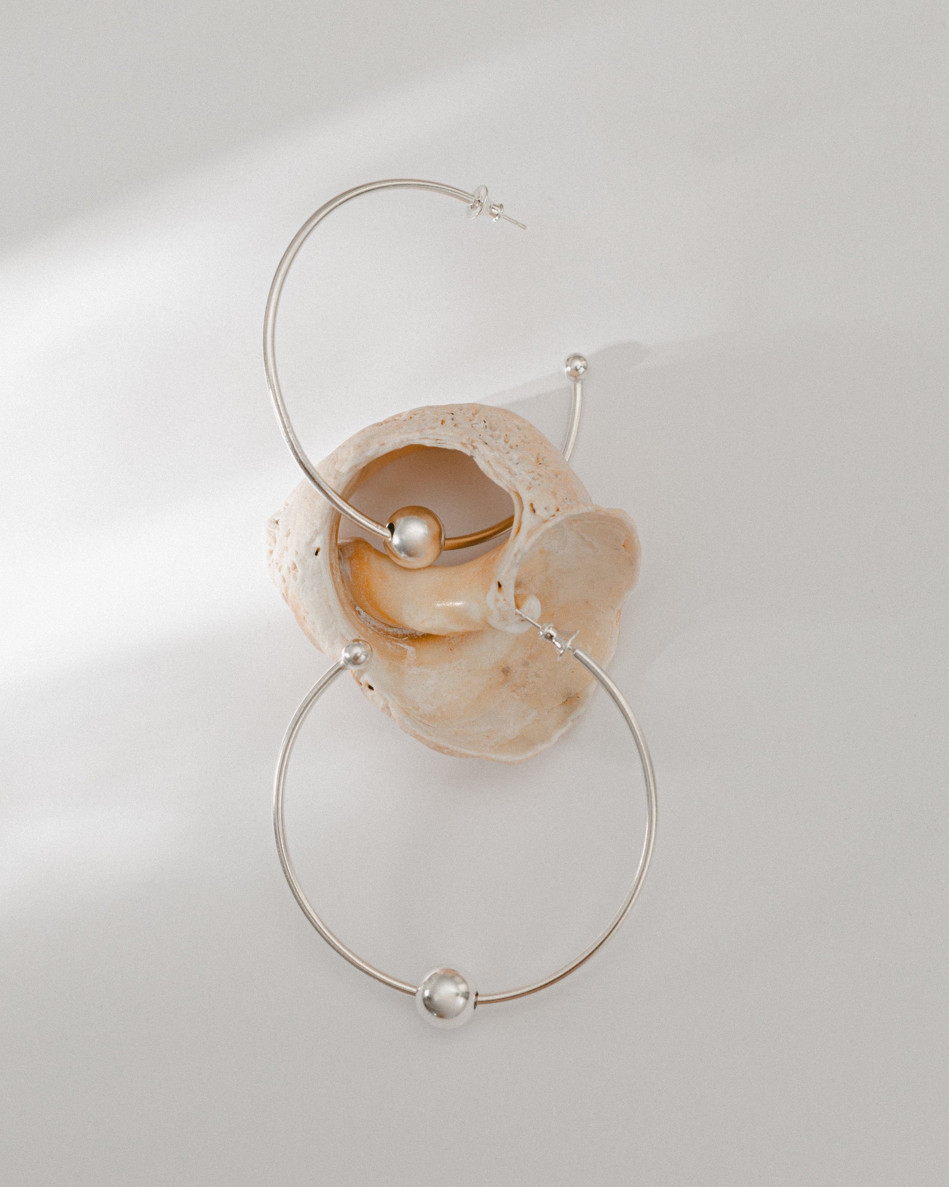 Emily Georgina Jones Jewellery Big Bauble Hoops in Sterling Silver