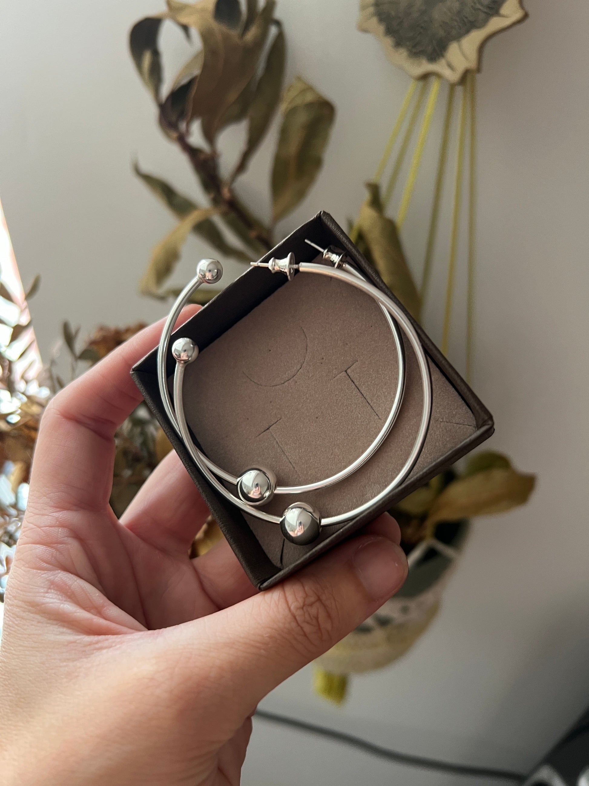 Emily Georgina Jones Jewellery Big Bauble Hoops in Sterling Silver