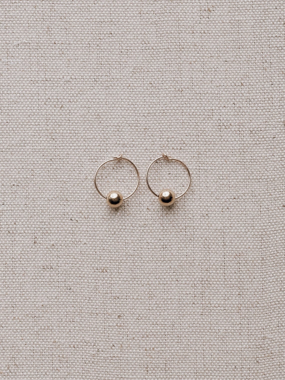 Emily Georgina Jones Jewellery Mini Bauble Hoops in Gold Fill