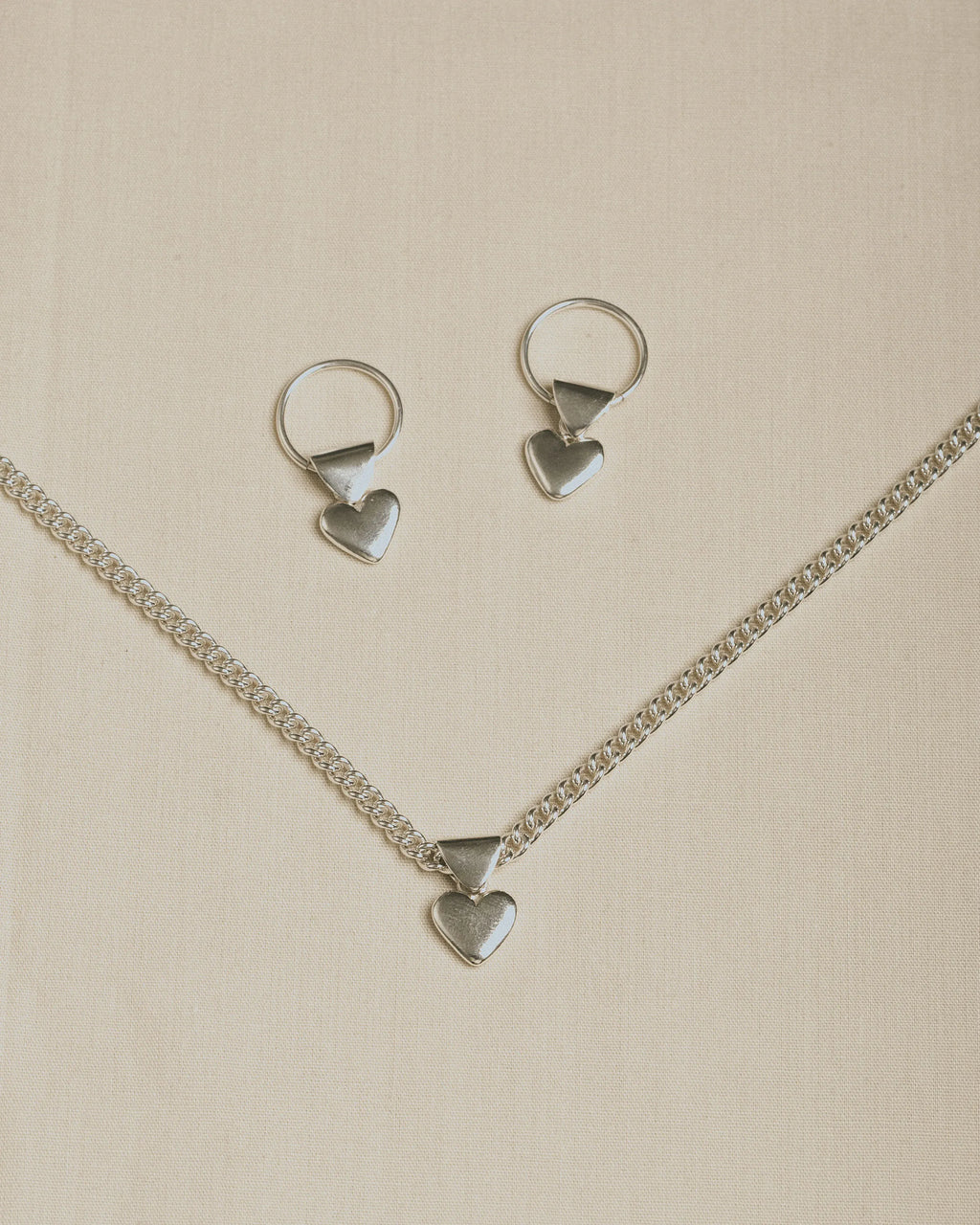 Emily Georgina Jones Jewellery Votive Heart Earrings in Silver