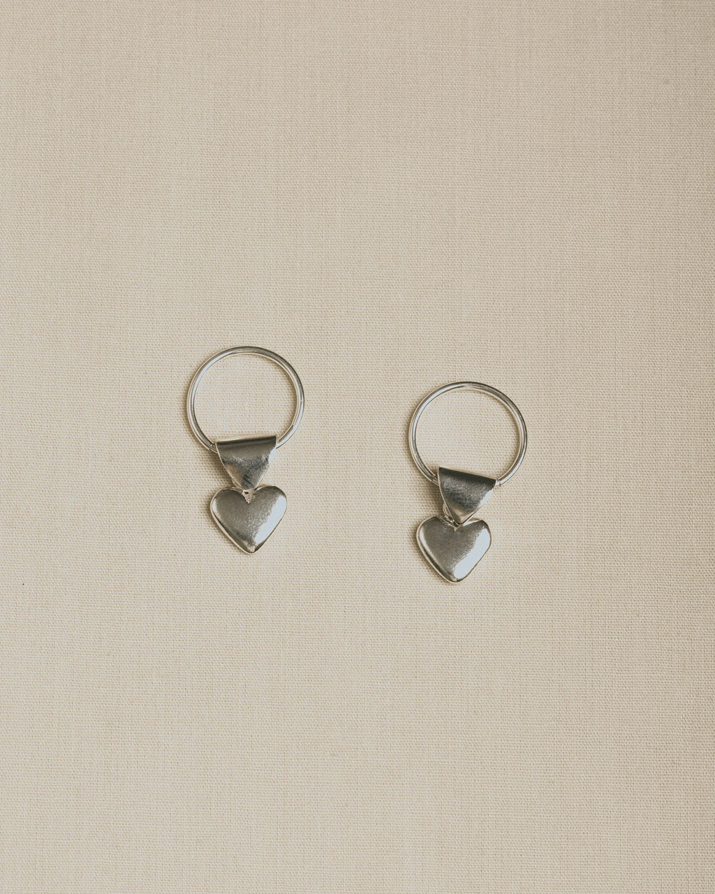 Emily Georgina Jones Jewellery Votive Heart Earrings in Silver