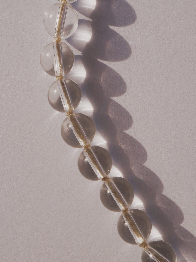 Penumbra - Clear Quartz + White Silk Necklace