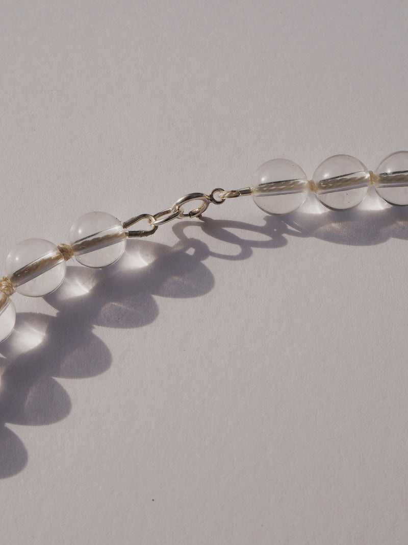 Penumbra - Clear Quartz + White Silk Necklace