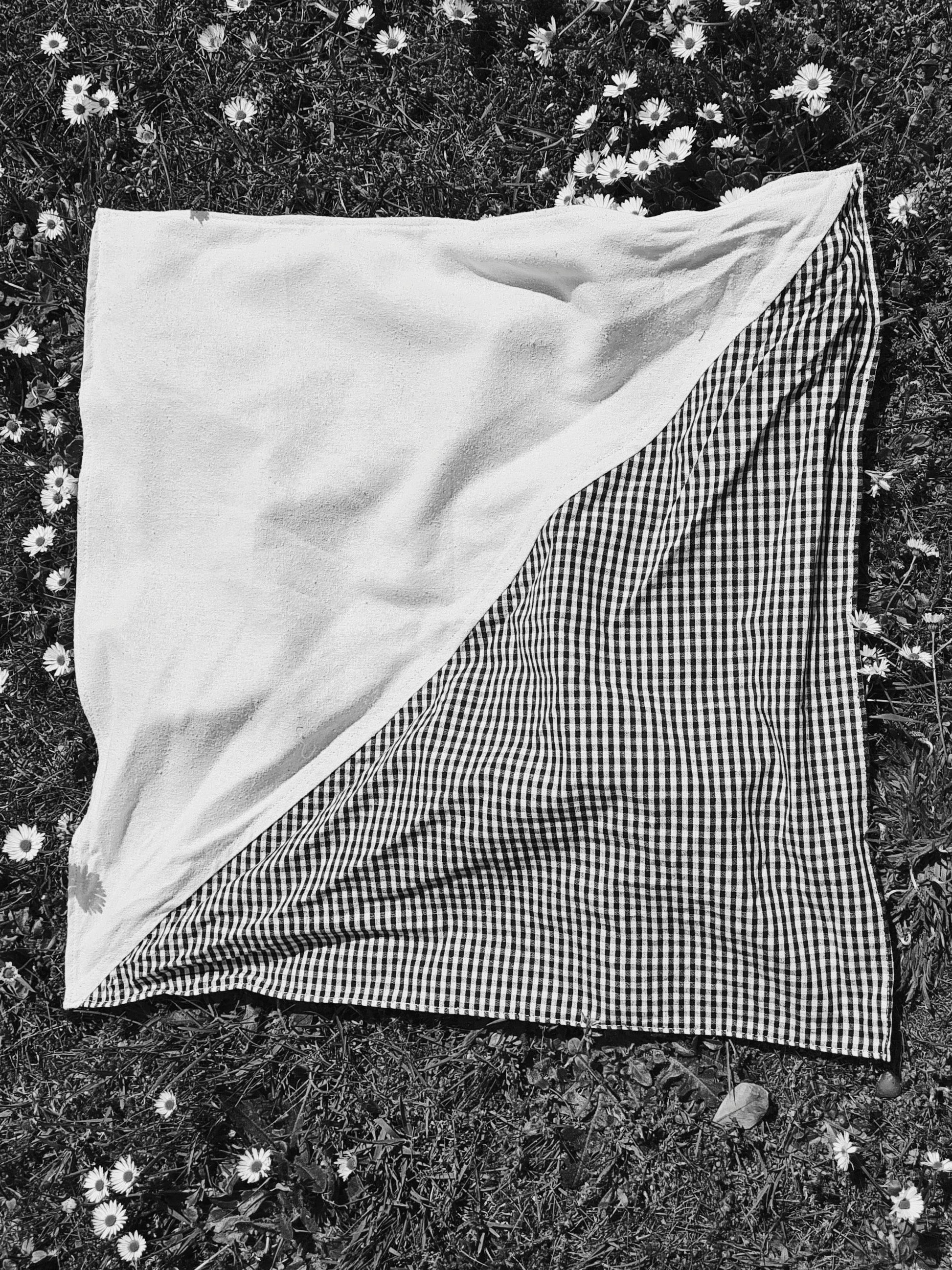 COUPER -ET- COUDRE Gingham + Raw Silk Headscarf